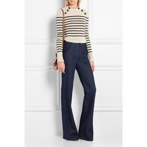 See by Chloe Wide Leg Embroidered Jeans Size 25